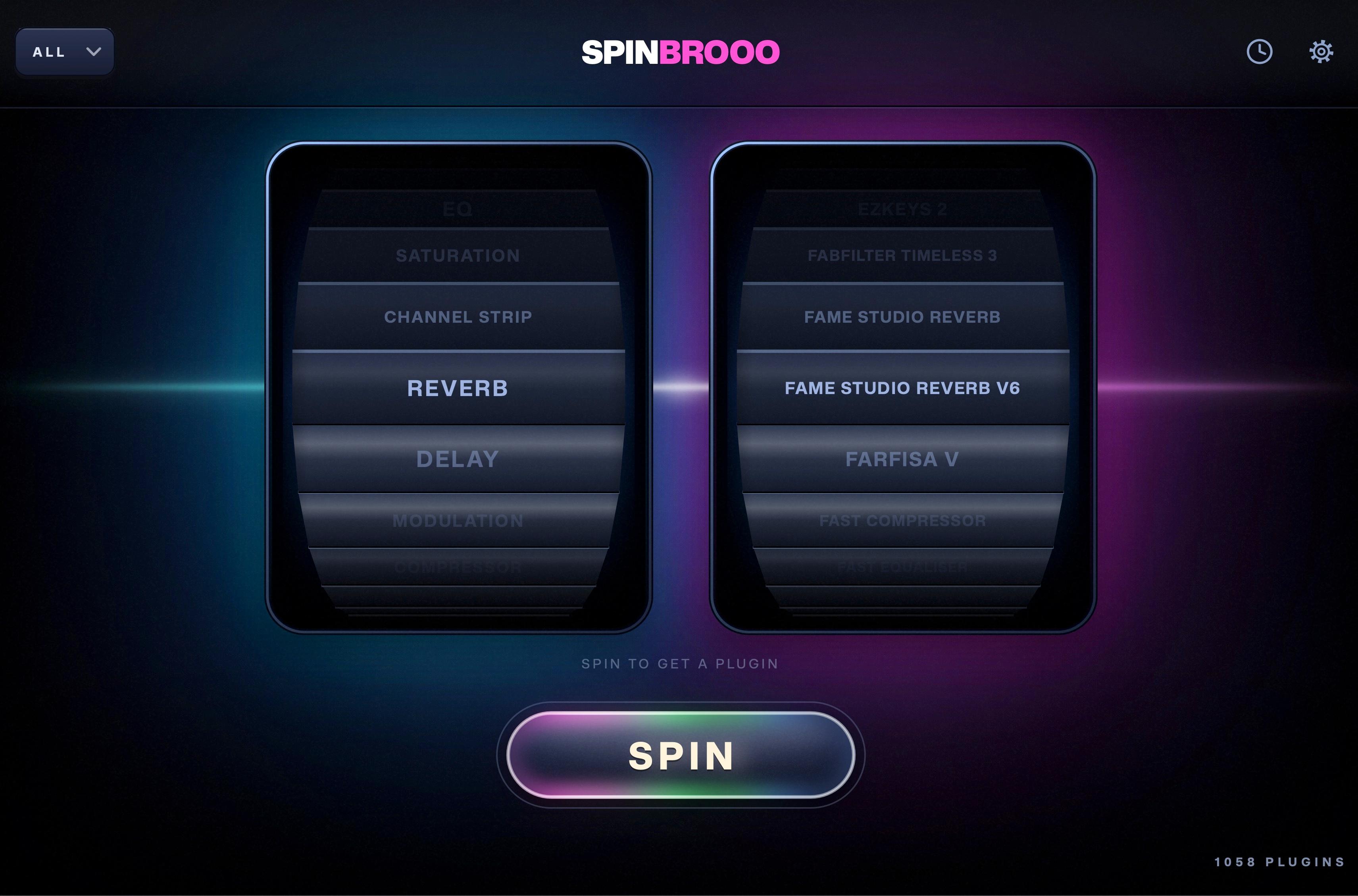 SpinBrooo interface