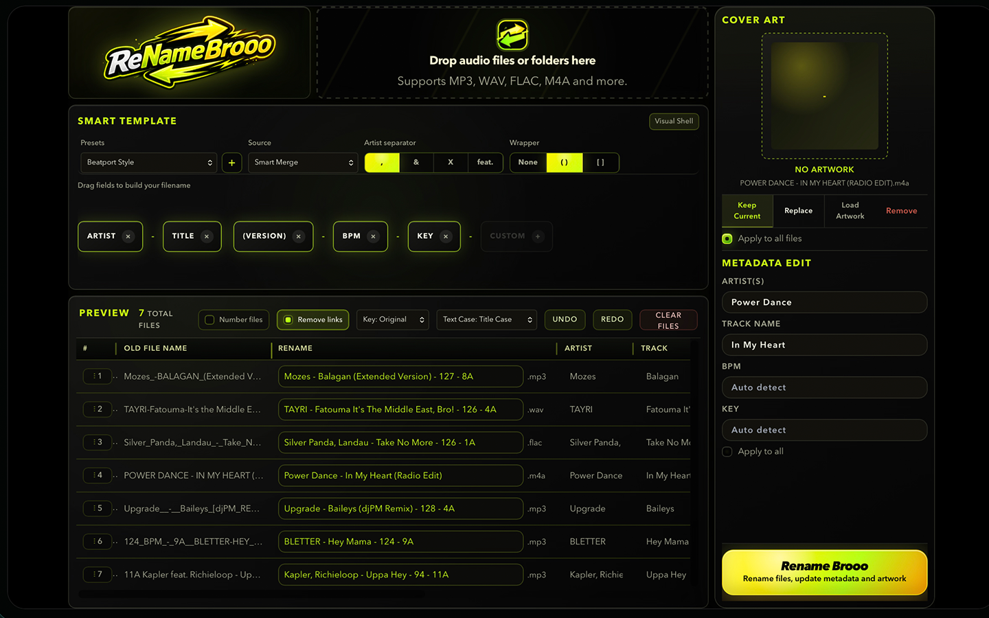RenameBrooo desktop app screenshot