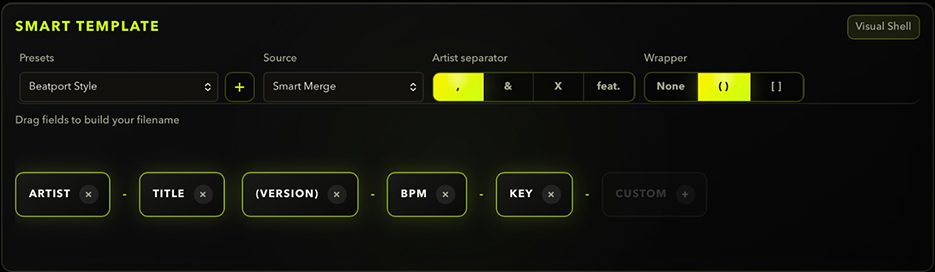 RenameBrooo smart template controls